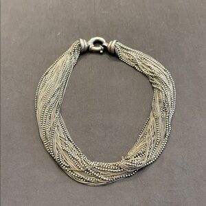 Sterling silver multi strand necklace.